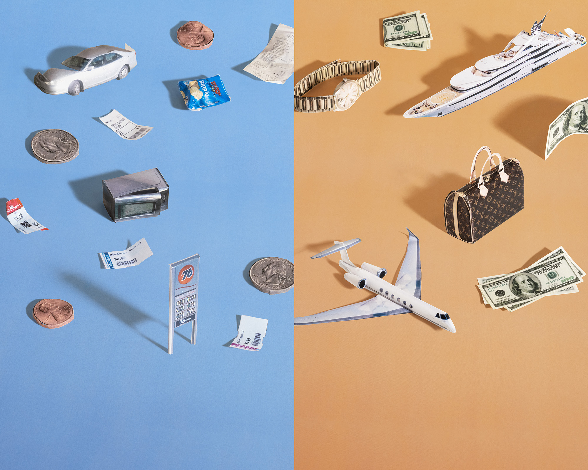 A split-image cover illustration for the affordability project.